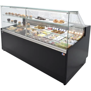 Vitrina Refrigerada Pastelería de 2 metros Fondo 973 mm Frío Estático - Exposición Inoxidable - 2 Estantes Línea CORDOBA VRE-200-P