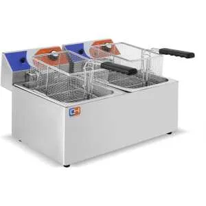 Freidora Eléctrica 8+8 litros SIN Grifo de 550 x420 x340h mm PEKIN EF-8L-2