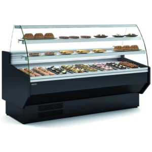 Vitrina Refrigerada Cristal Curvo  pastelería Fondo 900 dim.2025x940x1235h mm Línea Córdoba VEPD-9-20-C