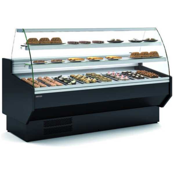 Vitrina Refrigerada Cristal Curvo  pastelería Fondo 900 dim.2995x940x1235h mm Línea Córdoba VEPD-9-30-C