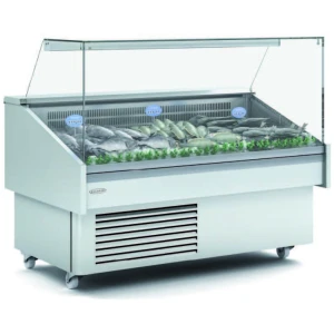 Vitrina Expositora Refrigerada Pescado / Marisco evaporador estático + placa fría  dim.1285x915x1185h mm Línea Córdoba EEC-130-RR-EF