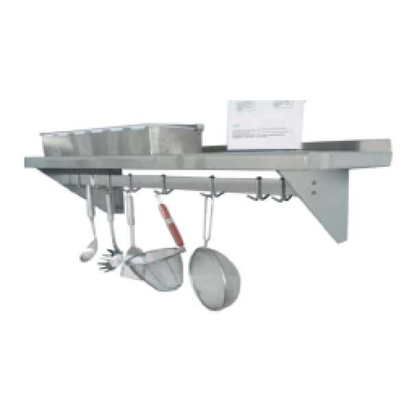 ESTANTE CON GANCHOS INFERIORES 1200X300X250 WM12030P