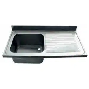 FREGADERO INDUSTRIAL 1200x600mm ESCURRIDOR DERECHA SENO 400x400