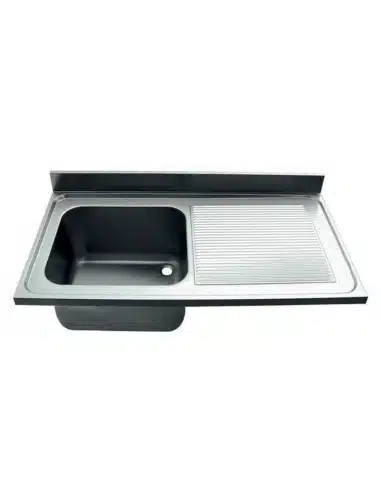 FREGADERO INDUSTRIAL 1200x600mm ESCURRIDOR DERECHA SENO 400x400