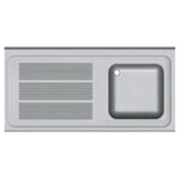 FREGADERO INDUSTRIAL 1200x600mm ESCURRIDOR IZQUIERDA 400x400 CON BANCADA