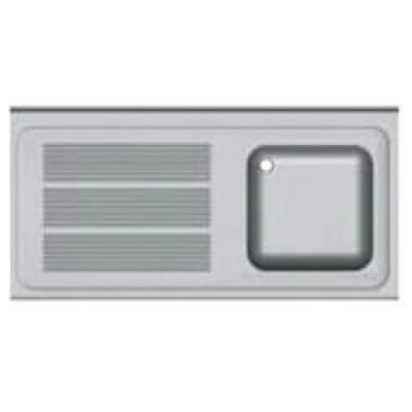 FREGADERO INDUSTRIAL 1200x600mm ESCURRIDOR IZQUIERDA 400x400 CON BANCADA