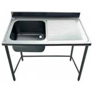 FREGADERO INDUSTRIAL 1400x600mm ESCURRIDOR DERECHA SENO 400x500 CON BANCADA