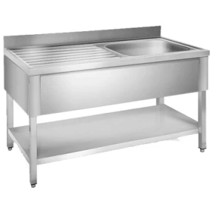 FREGADERO INDUSTRIAL DESMONTABLE 1200x600mm 1 SENO DERECHA CON BANCADA
