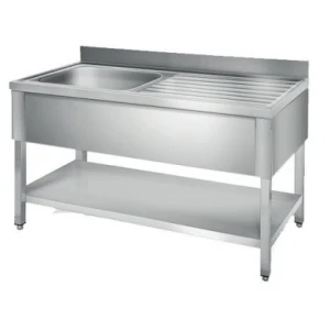 FREGADERO INDUSTRIAL DESMONTABLE 1500x600mm 2 SENO DERECHA CON BANCADA