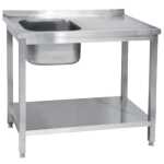 FREGADERO INDUSTRIAL DESMONTABLE 1500x600mm 2 SENO DERECHA