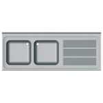 FREGADERO SEMI-INDUSTRIAL 1350x500mm ESCURRIDOR DERECHA 2 SENOS