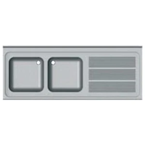 FREGADERO SEMI-INDUSTRIAL 1350x500mm ESCURRIDOR DERECHA 2 SENOS