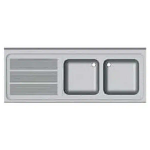 FREGADERO SEMI-INDUSTRIAL 1350x500mm ESCURRIDOR IZQUIERDA 2 SENOS