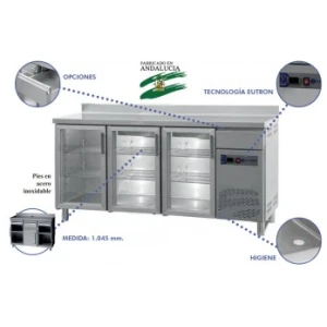 FRENTE MOSTRADOR REFRIGERADO CON PUERTA DE CRISTAL 150