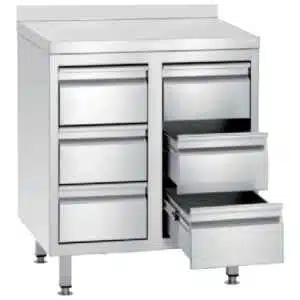 MESA CAJONERA 100X600X850 + 100mm 6 CAJONES