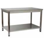 MESA CENTRAL SOLDA CON ENTREPAÑO 1200x600mm ACERO INOXIDABLE AISI 304