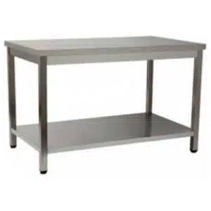MESA CENTRAL SOLDA CON ENTREPAÑO 2000x600mm ACERO INOXIDABLE AISI 304