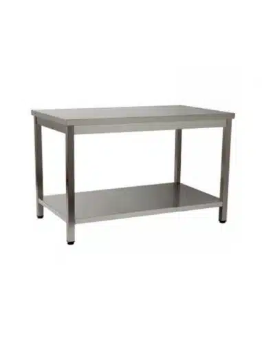 MESA CENTRAL SOLDA CON ENTREPAÑO 2000x600mm ACERO INOXIDABLE AISI 304