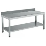 MESA CENTRAL SOLDADA CON ENTREPAÑO 2000x600mm ACERO INOXIDABLE AISI 304