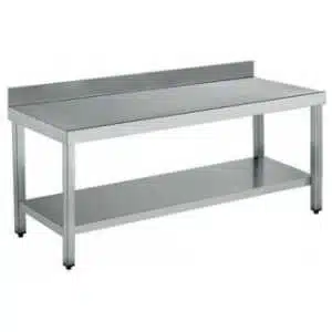 MESA CENTRAL SOLDADA CON ENTREPAÑO 2000x600mm ACERO INOXIDABLE AISI 304