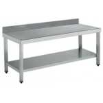 MESA CENTRAL SOLDADA CON ENTREPAÑO 1200x600mm ACERO INOXIDABLE AISI 304