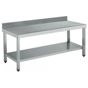 MESA CENTRAL SOLDADA CON ENTREPAÑO 1800x600mm ACERO INOXIDABLE AISI 304