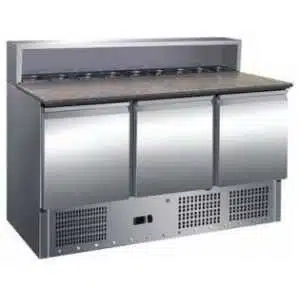 MESA DE PREPARACION PIZZA PS903 3 PUERTAS + GRANITO