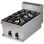 Cocina a gas sobremesa 2 fuegos 6+6kw 400x700x290h mm GR711S Línea Estambul