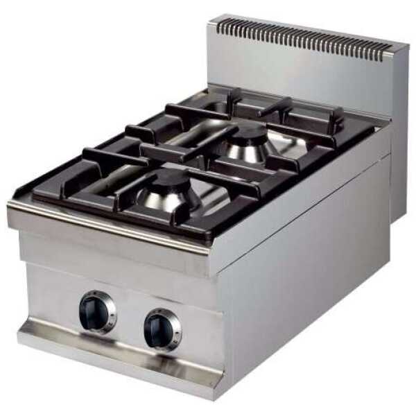 Cocina a gas sobremesa 2 fuegos 6+6kw 400x700x290h mm GR711S Línea Estambul