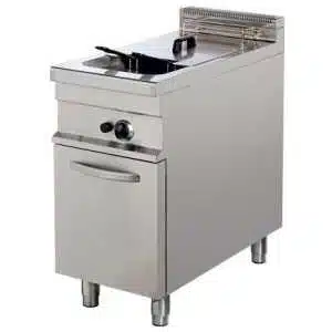 Freidora a gas 1 cuba 20 litros de aceite 15kw 425x900x900h mm GF912 Línea Estambul