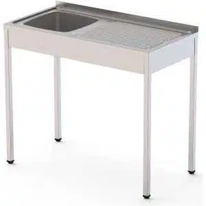 Fregadero Desmontado cuba DERECHA + escurridor IZQUIERDA Fondo 500 de 800x500x850h mm AVEIRO IS1508R10S0