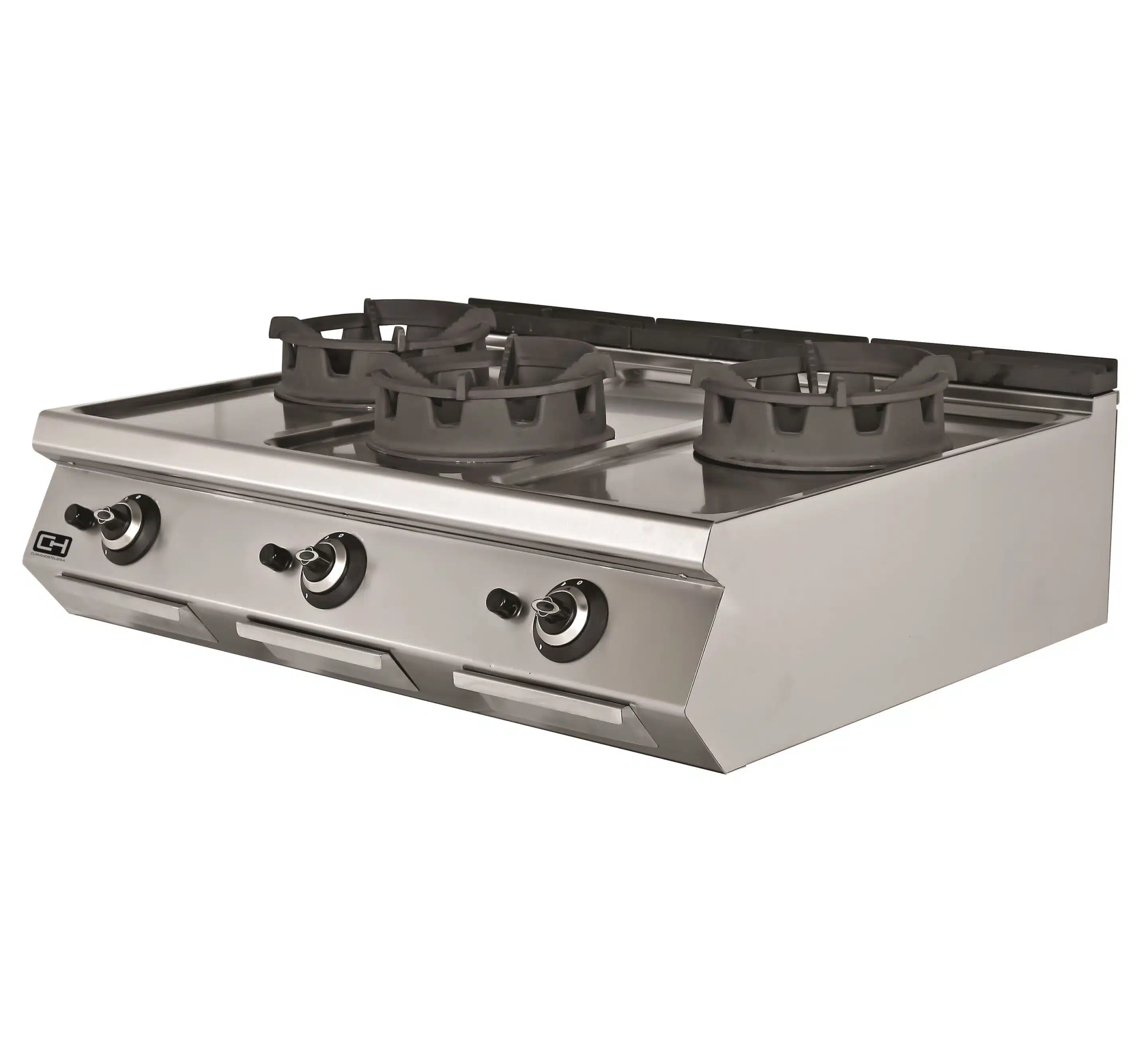 Cocina Wok a Gas Sobremesa 3 fuegos 3 x 18 kW 1200x730x300h mm EMPPLS7WK030 Línea 700 Estambul