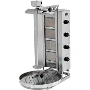 Asador Kebab a Gas 4 Quemadores Motor Superior y Bandeja Extraible Línea ESTAMBUL EMPDN221