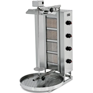 Asador Kebab a Gas 4 Quemadores Motor Superior y Bandeja Extraible Línea ESTAMBUL EMPDN221