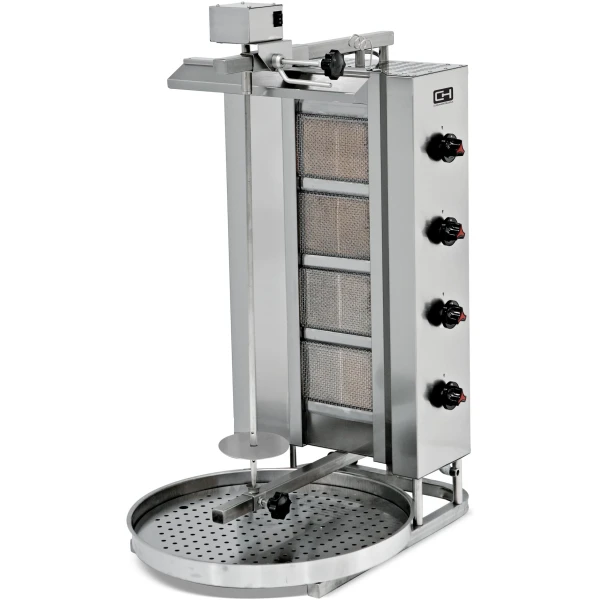 Asador Kebab a Gas 4 Quemadores Motor Superior y Bandeja Extraible Línea ESTAMBUL EMPDN221