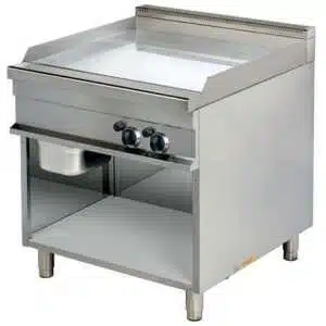 Fry tops a gas acanalado acero 15 mm con baño cromo duro 15kw 850x900x900h mm GG921G Línea Estambul