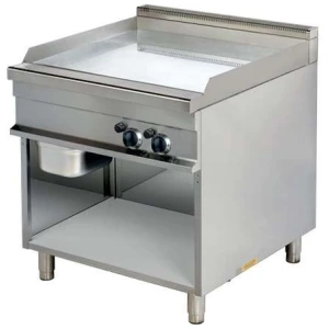 Fry tops a gas acanalado acero 15 mm con baño cromo duro 15kw 850x900x900h mm GG921G Línea Estambul