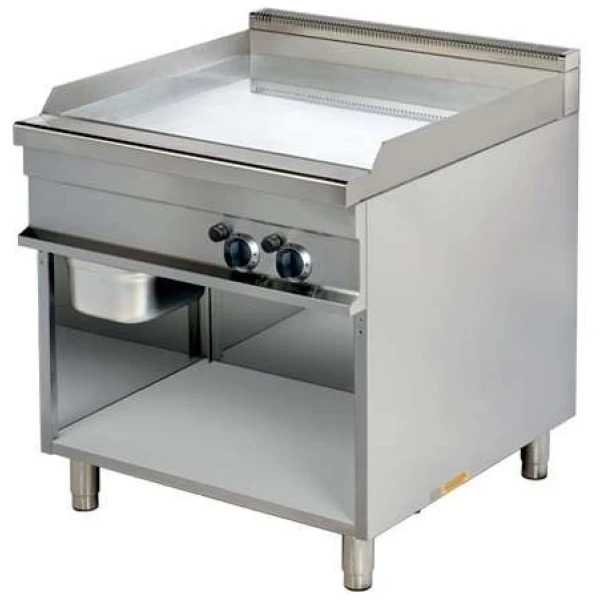 Fry tops a gas acanalado acero 15 mm con baño cromo duro 15kw 850x900x900h mm GG921G Línea Estambul
