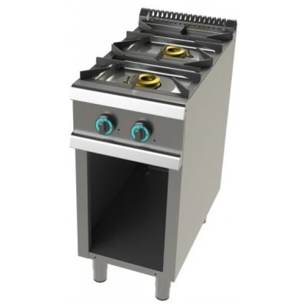 Cocina a gas con mueble de 2 fuegos 6+4