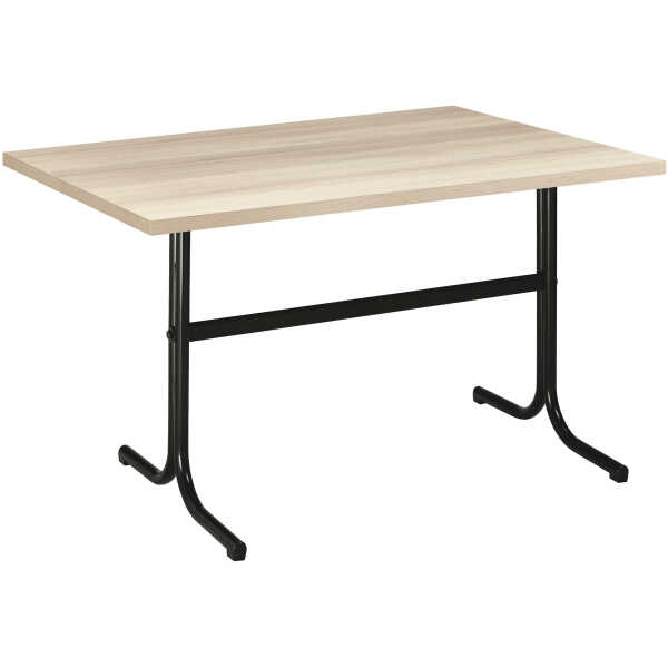 Mesa  Interior  Armazón Plastificado Negro con Tablero de Melamina Acacia 110x70 cm PLASENCIA  ACA