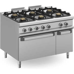 Cocina a gas 6 fuegos  3x7 + 3x11 Kw con Horno Eléctrico MFB912AFEXXL MAGISTRA PLUS 900