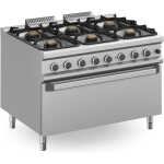 Cocina a gas 6 fuegos  3x7 + 3x11 Kw con Horno EXTRA GRANDE a Gas con Grill  MFB912FMGXXL MAGISTRA PLUS 900