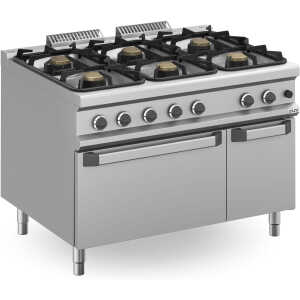 Cocina a gas 6 fuegos 3x7 + 3x11 Kw con Horno a Gas MFB912AFGXXL MAGISTRA PLUS 900