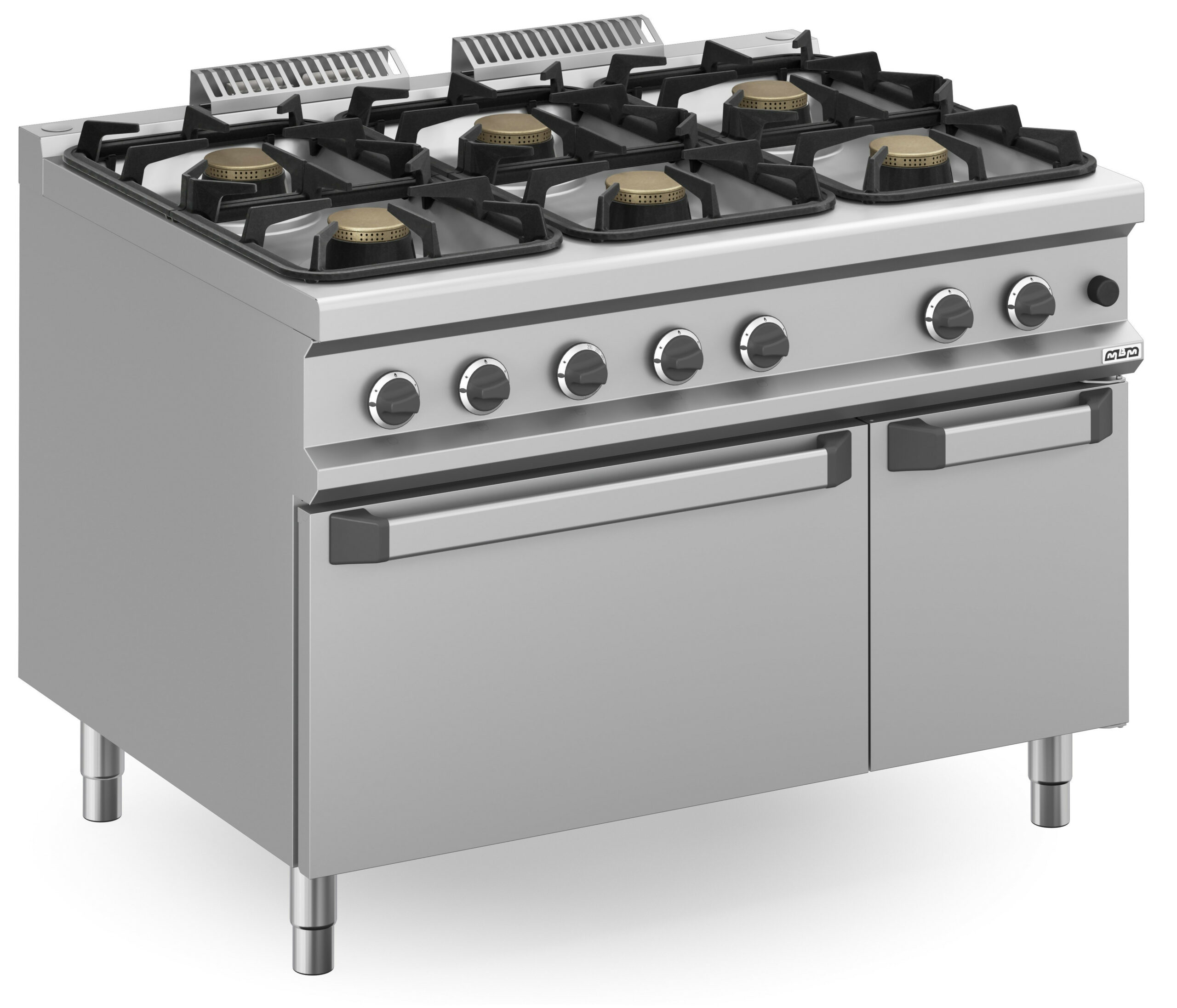 Cocina a gas 6 fuegos 3x7 + 3x11 Kw con Horno a Gas MFB912AFGXXL MAGISTRA PLUS 900
