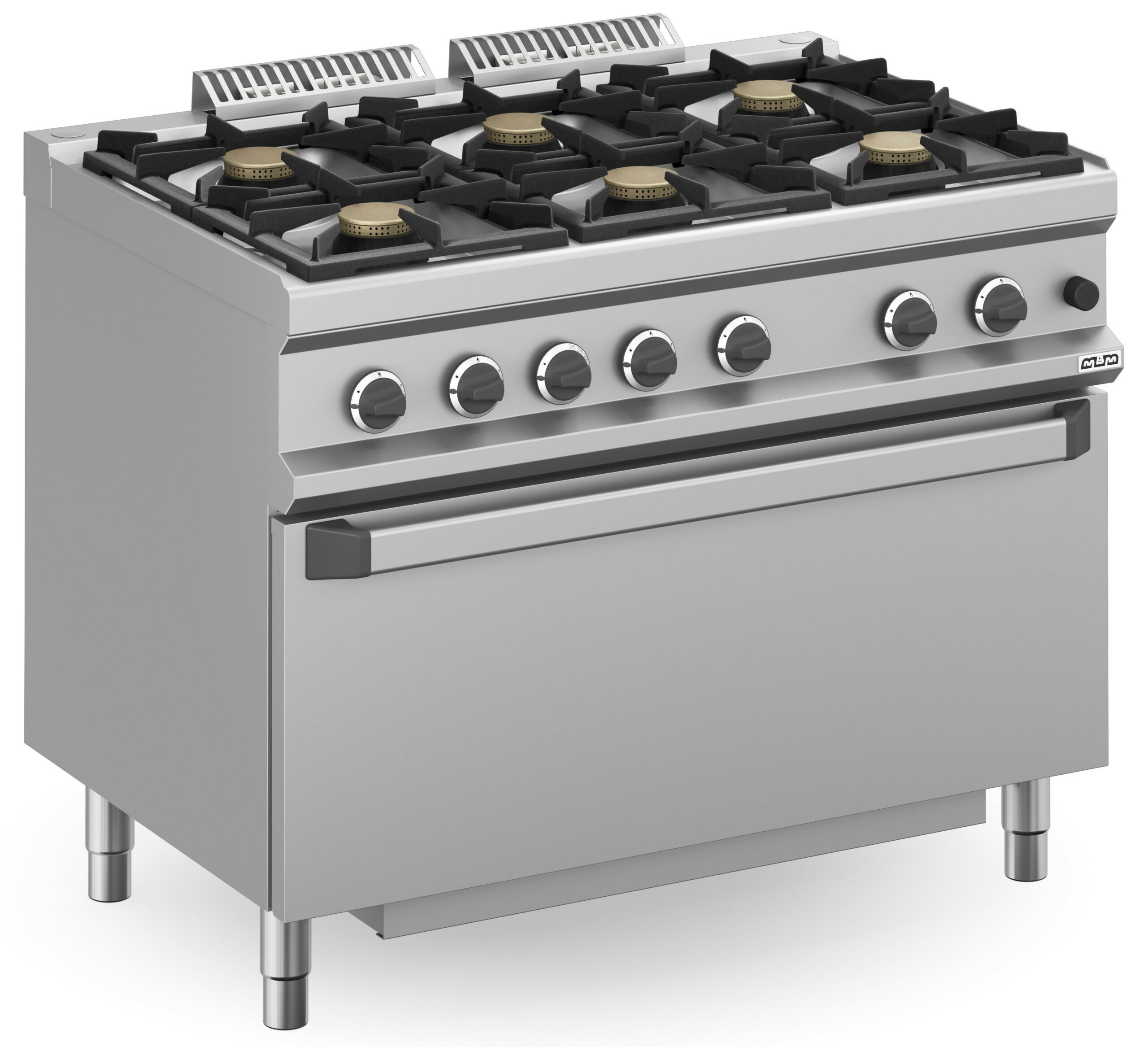Cocina a gas 6 fuegos 6x7 Kw con Horno EXTRA GRANDE a Gas MFB711FGMXL MAGISTRA PLUS 700