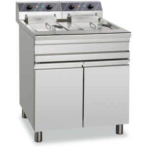 Freidora Eléctrica 14+14 Litros 9+9 kW Trifásica con Mueble EF12+12S STAND ALONE