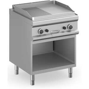 Frytop a gas 70 cm Placa Lisa -  Ranurada Acero Rectificado con Mueble MFTG77ALR  MAGISTRA PLUS 700