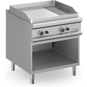 Frytop a gas 80 cm Placa Lisa - Ranurada Cromo Duro con Mueble MFTG98ALRC MAGISTRA PLUS 900