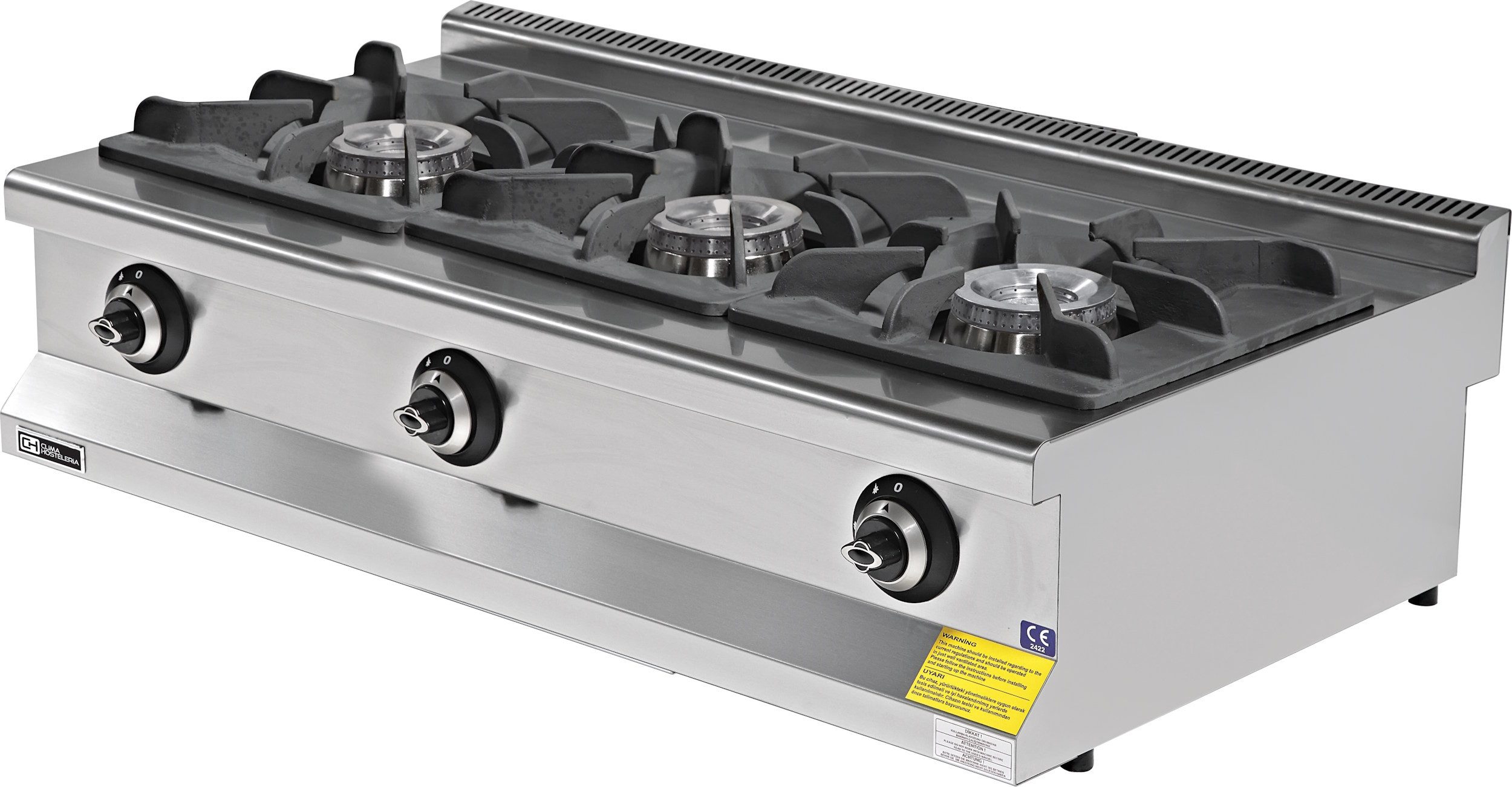 Cocina a gas sobremesa 3 fuegos Gran Potencia 3x8