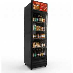 Armario Expositor Refrigerado 360 litros color Negro y  Cabezal  Digital LCD 18